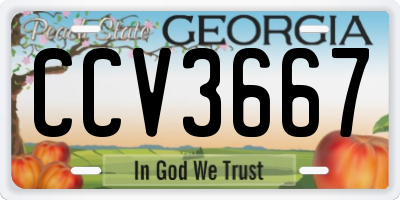 GA license plate CCV3667