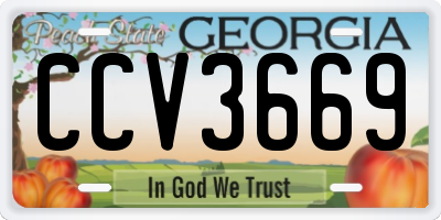GA license plate CCV3669