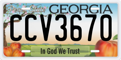 GA license plate CCV3670
