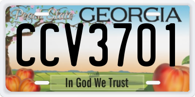 GA license plate CCV3701
