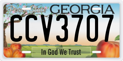 GA license plate CCV3707