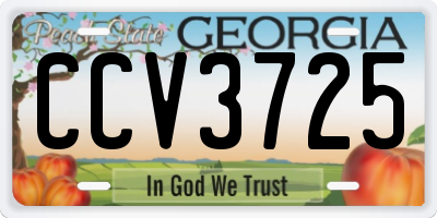 GA license plate CCV3725