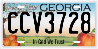 GA license plate CCV3728