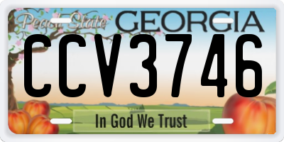 GA license plate CCV3746