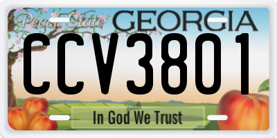 GA license plate CCV3801