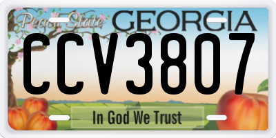 GA license plate CCV3807