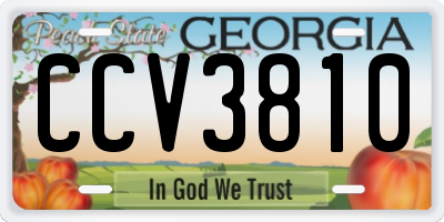 GA license plate CCV3810