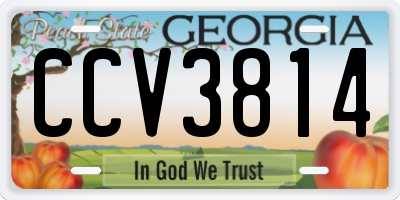 GA license plate CCV3814