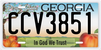 GA license plate CCV3851