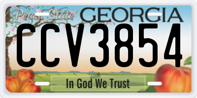 GA license plate CCV3854