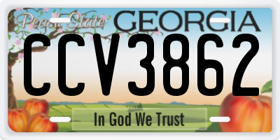GA license plate CCV3862