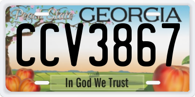 GA license plate CCV3867
