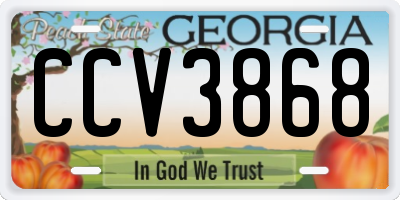 GA license plate CCV3868