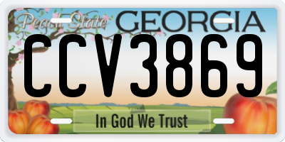 GA license plate CCV3869