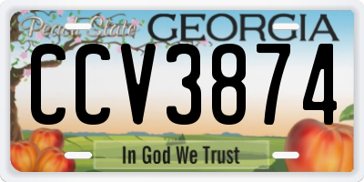 GA license plate CCV3874