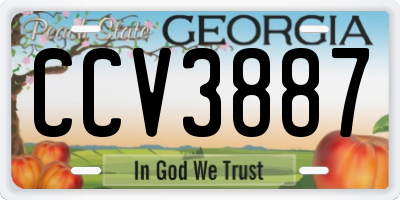 GA license plate CCV3887