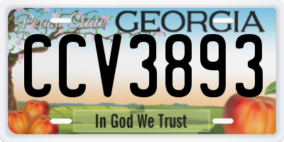GA license plate CCV3893