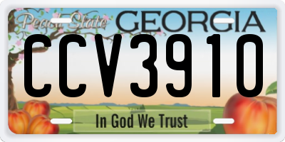 GA license plate CCV3910