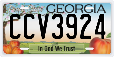 GA license plate CCV3924