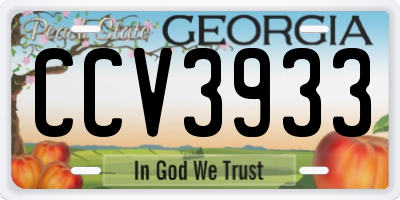 GA license plate CCV3933
