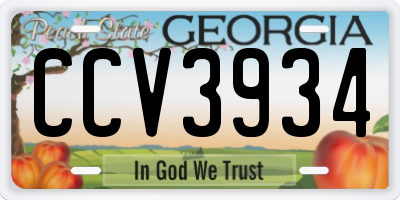 GA license plate CCV3934