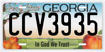 GA license plate CCV3935