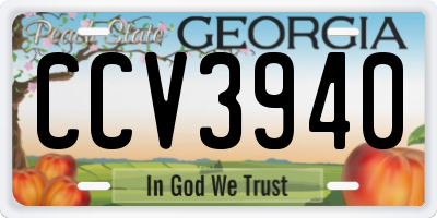 GA license plate CCV3940