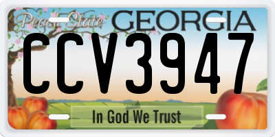 GA license plate CCV3947