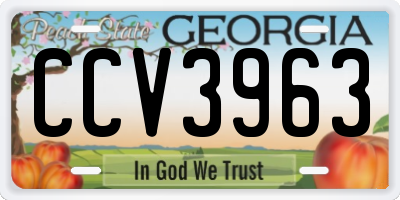 GA license plate CCV3963