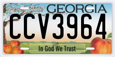 GA license plate CCV3964