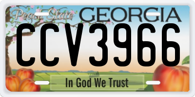 GA license plate CCV3966