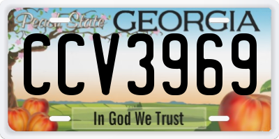 GA license plate CCV3969