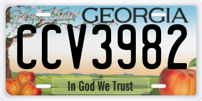 GA license plate CCV3982
