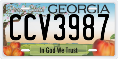 GA license plate CCV3987