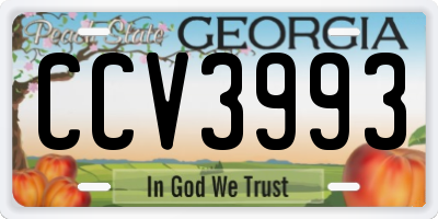 GA license plate CCV3993