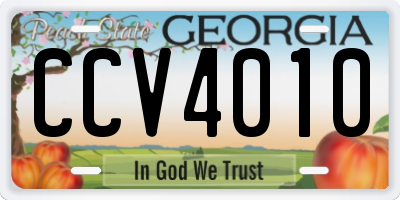GA license plate CCV4010