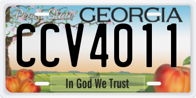 GA license plate CCV4011