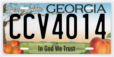 GA license plate CCV4014