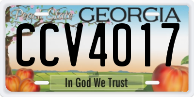 GA license plate CCV4017