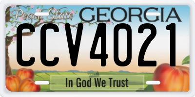GA license plate CCV4021