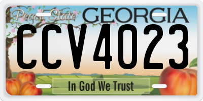 GA license plate CCV4023