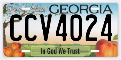GA license plate CCV4024