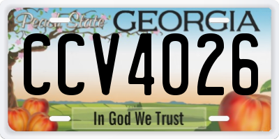 GA license plate CCV4026