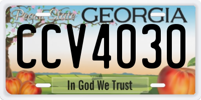 GA license plate CCV4030