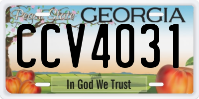 GA license plate CCV4031
