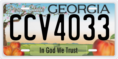 GA license plate CCV4033