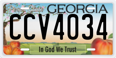 GA license plate CCV4034
