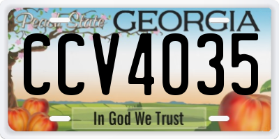GA license plate CCV4035