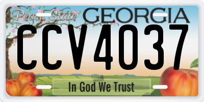 GA license plate CCV4037