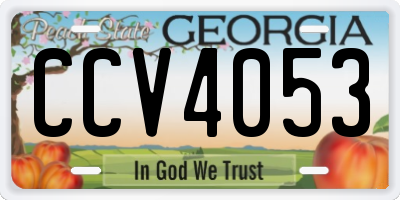 GA license plate CCV4053
